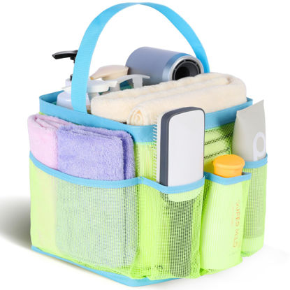 Picture of EUDELE Mesh Shower Caddy Portable, 8-Pocket Large Capacity, Quick Dry, Easy Clean, Ideal for Beach, Swimming, Gym, Travel