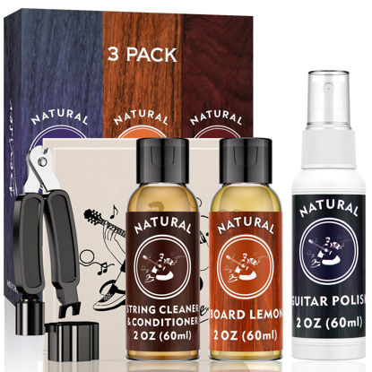 Picture of Deviser Guitar Cleaning,All IN ONE Kit,fretboard Lemon oil,Polish,Guitar String-cleaner,Guitar string winder,Cleaning cloth for guitar cleaning and maintenance
