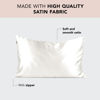 Picture of Kitsch Satin Pillowcase with Zipper for Hair & Skin, Softer Than Silk Pillow Cases Queen, Wrinkle-Free, Smooth and Cooling Satin Pillow Covers, Standard Size 19"x26", Valentines Gift - Ivory