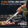 Picture of Eddeas 16 Inch long Kitchen Tweezers - 2 Pack large Tweezer Tongs for Cooking, Heavy Duty Stainless Steel Heat Resistant 600°F Food tweezers, Dishwasher safe