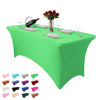 Picture of Hussome 4FT Table Cloth for Rectangular Tablecloth Bluish Gray Stretch Fitted Table Cover Spandex Tablecloths Table Protector for Event, Cocktail, Wedding, Banquet or Parties