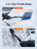 Picture of AstroAI 2 Pack 27" Snow Brush and Ice Scrapers for Car Windshield, Detachable Snow Scrapers with Ergonomic Foam Grip for Cars, Trucks, SUVs (Heavy Duty ABS, PVC Brush, Blue)