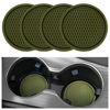 Picture of SINGARO Car Cup Coaster, 4PCS Universal Non-Slip Cup Holders Embedded in Ornaments Coaster, Car Interior Accessories, Olive Green