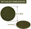 Picture of SINGARO Car Cup Coaster, 4PCS Universal Non-Slip Cup Holders Embedded in Ornaments Coaster, Car Interior Accessories, Olive Green