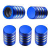 Picture of Tire Valve Stem Cap Cover - (5 Pack) Tire Air Caps Metal with Plastic Liner Corrosion Resistant Leak-Proof for Car Truck Motorcycle SUV and Bike Blue
