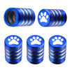 Picture of Tire Valve Stem Cap Cover - (5 Pack) Tire Air Caps Metal with Plastic Liner Corrosion Resistant Leak-Proof Cat/Dog Paw for Car Truck Motorcycle Bike Blue
