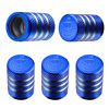 Picture of Tire Valve Stem Cap Cover - (5 Pack) Tire Air Cap Metal with Plastic Liner Corrosion Resistant Leak-Proof Halloween Pumpkin Car Decoration Accessories Blue