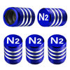Picture of Tire Valve Stem Caps Cover - (5 Pack) Tire Air Cap N2 Nitrogen Metal with Plastic Liner Corrosion Resistant Leak-Proof for Car Truck Motorcycle Bike Blue