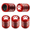 Picture of Tire Valve Stem Cap Cover - (5 Pack) Tire Air Caps Metal with Plastic Liner Corrosion Resistant Leak-Proof Cat/Dog Paw for Car Truck Motorcycle Bike Red