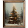Picture of Vintage Christmas Tree Wall Decor, Christmas Decoration, Forest Wall Art Decor, Rustic Winter Holidays Wall Art, Print Unframed (11x14in, Christmas Tree with Lights)
