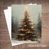 Picture of Vintage Christmas Tree Wall Decor, Christmas Decoration, Forest Wall Art Decor, Rustic Winter Holidays Wall Art, Print Unframed (11x14in, Christmas Tree with Lights)