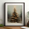 Picture of Vintage Christmas Tree Wall Decor, Christmas Decoration, Forest Wall Art Decor, Rustic Winter Holidays Wall Art, Print Unframed (11x14in, Christmas Tree with Lights)