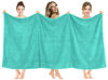 Picture of American Soft Linen Oversized Bath Sheet 40x80 Extra Large for Bathroom, 100% Cotton Turkish Jumbo Bathsheet Towels for Adults, Turquoise Bath Sheet