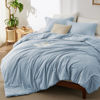 Picture of Bedsure Full Comforter Set - Light Blue Full Size Comforter, Soft Bedding for All Seasons, Cationic Dyed Bedding Set, 3 Pieces, 1 Comforter (82"x86") and 2 Pillow Shams (20"x26"+2")