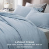 Picture of Bedsure Full Comforter Set - Light Blue Full Size Comforter, Soft Bedding for All Seasons, Cationic Dyed Bedding Set, 3 Pieces, 1 Comforter (82"x86") and 2 Pillow Shams (20"x26"+2")