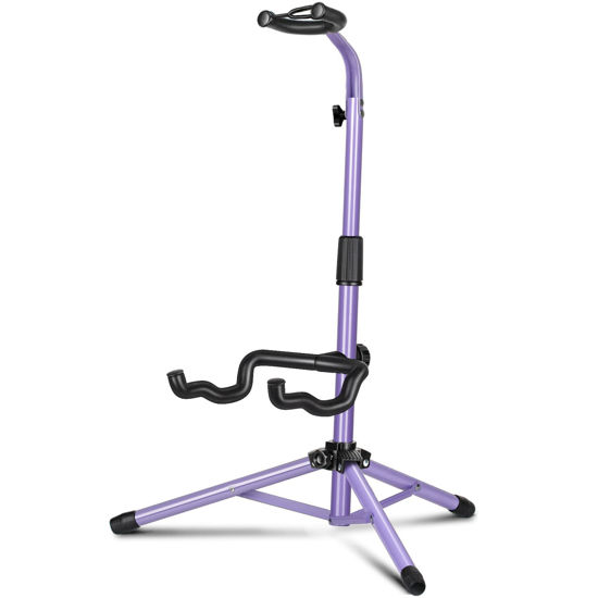 Picture of CAHAYA Guitar Stand Floor - Folding Universal Guitar Holder for Acoustic Electric Guitars Bass Guitar (Purple)