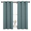 Picture of NICETOWN Modern Blackout Curtains Noise Reducing, Thermal Insulated and Privacy Room Darkening Drape Panels for Boy's Guest Room Door Small Short Window (Greyish Blue, 2 Panels, W34 x L45 -Inch)