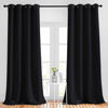 Picture of NICETOWN Patio Blackout Curtain Shades - Summer Home Decoration Thermal Insulated Grommet Blackout Draperies/Drapes for Kitchen (2 Panels, 52 inches x 95 inches,Black)