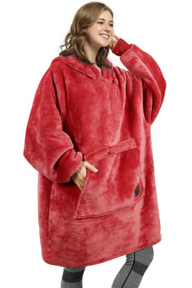 Picture of Catalonia Oversized Wearable Blanket Hoodie Sweatshirt, Comfortable Sherpa Lounging Pullover for Adults Men Women Teenagers Wife Girlfriend Gift