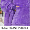 Picture of Catalonia Purple Blanket Hoodie Sweatshirt, Extra Long Oversized Comfortable Sherpa Lounging Pullover for Adults, Gift for Her
