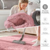 Picture of OLANLY Area Rugs for Living Room Bedroom, Machine Washable 4x5.9 Feet Soft Fluffy Shaggy Bedside Rug, Indoor Floor Carpet for Kids Girls Boys, Dorms, Nursery Rooms, Home Decor Aesthetic, Pale Pink