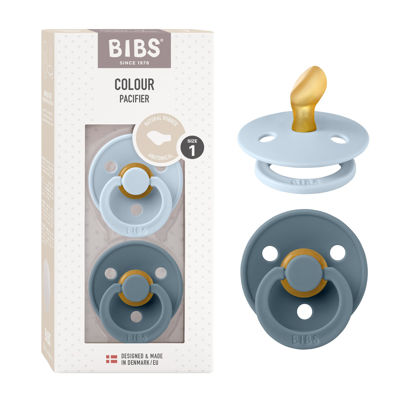 Picture of BIBS Pacifiers 0-6 Months | Pack of 2 Premium Soothers | BPA-Free Round Nipple | Made in Denmark | Baby Blue/Petrol Pacifier