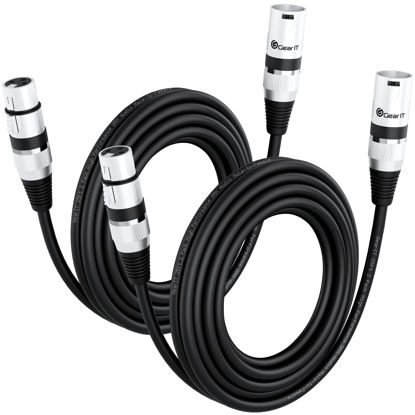 Picture of GearIT DMX to DMX Stage Lighting Cable (25 Feet, 2-Pack) DMX Male to Female (XLR Compatible) 3-Pin Balanced Shielded for DJ LED Moving Head Par Light, Mic Mixer, Recording Studio, Podcast - 25ft
