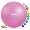 Picture of APEXUP Yoga Ball Exercise Ball, Anti Slip Stability Ball Chair, Heavy Duty Large Gym Ball for Fitness, Balance, Core Workout and Physical Therapy (S (15"~18") 45cm, Fuschia)