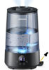 Picture of Homvana Humidifiers for Bedroom Home, 3.6 L Cool Mist Top-Fill 34H Super Long Time, Quiet 16dB, Baby Humidifier, Oil Diffuser for Large Room, Plants, Nursery, Office BPA FREE, 7 Color Light (Black)