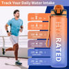 Picture of QLUR Water Bottle with Straw, 32oz Motivational Water Bottles with Time Marker to Drink, Tritan BPA Free, 1L Sports Water Bottle with Carry Strap LeakProof for Women Gym Fitness Outdoor (1 Pack)