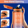 Picture of QLUR Water Bottle with Straw, 32oz Motivational Water Bottles with Time Marker to Drink, Tritan BPA Free, 1L Sports Water Bottle with Carry Strap LeakProof for Women Gym Fitness Outdoor (1 Pack)