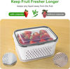 Picture of 4 PCS Fruit Storage Containers for Fridge with Removable Colander, Airtight Food Storage Container, Dishwasher Safe Produce Saver Container for Refrigerator, Keep Berry Fruit Vegetable Fresh Longer