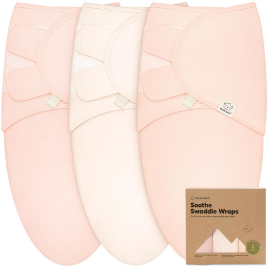 Picture of 3-Pack Organic Baby Swaddle Sleep Sacks - Newborn Swaddle Sack, Ergonomic Baby Swaddles 0-6 Months, Swaddles for Newborns, Baby Sleep Sack, Baby Swaddle Blanket Wrap, Baby Essentials (Angelic, L)