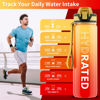Picture of QLUR Water Bottle with Straw, 32oz Motivational Water Bottles with Time Marker to Drink, Tritan BPA Free, 1L Sports Water Bottle with Carry Strap LeakProof for Women Gym Fitness Outdoor (1 Pack)