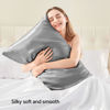 Picture of BEDELITE Satin Pillowcase for Hair and Skin, Super Soft and Cooling Similar to Silk Pillow Cases 2 Pack with Envelope Closure, Gift for Women Men(20"x30" Queen Size, Grey)