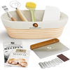 Picture of Superbaking Banneton Bread Proofing Basket Set, Oval 10" Sourdough Proofing Basket for Bread Making Tools Supplies, Bread Baking Supplies, Artisan Bread Kit, Gifts for Bakers
