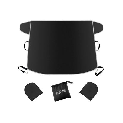 Picture of Windshield Snow Cover for Cars, Trucks, Vans - Waterproof, Windproof Winter Frost and Ice Removal Sunshade With Side Mirror Covers