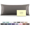 Picture of Silk Body Pillowcase Mulberry Silk Pillowcase Body Pillow Cases with Zipper Soft Breathable Smooth Cooling 20x54 inches body pillow pillowcase for Sleep (Gray,20"X 54",1Pcs)
