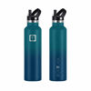 Picture of IRON °FLASK Camping & Hiking Hydration Canteens - 3 Lids (Narrow Straw Lid) Leak Proof Vacuum Insulated Stainless Steel - Hot & Cold Double Walled Sports Water Bottle - Dark Night, 24 Oz