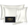 Picture of Silk Pillowcase 2 Pack, Natural Mulberry Silk Pillow Case, Anti Acne Silk Pillowcase for Hair and Skin, King Size Silk Satin Pillowcase Set of 2 with Hidden Zipper, Gifts for Women Men, Ivory