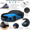 Picture of EzyShade 10-Layer Waterproof Sports Car Cover. See Vehicle Size-Chart for Accurate Fit. All Weather Outdoor Covers. Challenger Charger Monte Carlo. Sun Snow Rain. Black, Size C6 (See Size Chart)