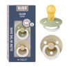 Picture of BIBS Pacifiers Colour Collection | Natural Rubber Baby Pacifier | Set of 2 BPA-Free Soothers | Made in Denmark | 18+ Months (Pack of 2) | Sage Glow/Vanilla Glow