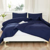 Picture of Litanika Navy Blue Comforter Set Full Size, 3 Pieces Boys Men Lightweight Solid Bedding Comforter Set, All Season Fluffy Down Alternative Bed Set (79x90In Comforter & 2 Pillowcases)