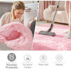 Picture of OLANLY Pink Round Rugs for Bedroom - Machine Washable, 4x4 Feet Circle Area Rugs for Living Room, Soft and Fluffy Shaggy Carpet for Teen Girls and Boys, Dorms, Nursery Rooms, Home Decor Aesthetic