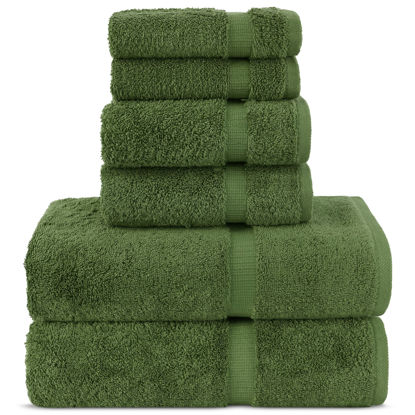 Picture of Chakir Turkish Linens Luxury Spa and Hotel Quality Premium Turkish Cotton 6-Piece Towel Set (2 x Bath Towels, 2 x Hand Towels, 2 x Washcloths)