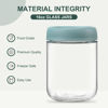 Picture of NETANY 6-pack 16oz Glass jars with Airtight Lids, Overnight Oats Containers with Lids, Wide mouth Mason Salad jars, Glass Food Storage Containers for Snacks Yogurt Spice Sugar - Green