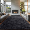 Picture of OLANLY 6x9 Machine Washable Large Area Rugs for Living Room, Bedroom, Soft Fluffy Shaggy Bedside Rug, Indoor Floor Carpet for Kids Girls and Boys, Dorms, Nursery, Home Decor Aesthetic, Black