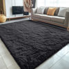 Picture of OLANLY 5x8 Machine Washable Large Area Rugs for Living Room, Bedroom, Soft Fluffy Shaggy Bedside Rug, Indoor Floor Carpet for Kids Girls and Boys, Dorms, Nursery, Home Decor Aesthetic, Black