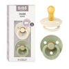 Picture of BIBS Pacifiers Colour Collection | Natural Rubber Baby Pacifier | Set of 2 BPA-Free Soothers | Made in Denmark | 6+ Months (Pack of 2) | Sage/Ivory