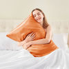Picture of BEDELITE Satin Pillowcase for Hair and Skin, Super Soft and Cooling Similar to Silk Pillow Cases 2 Pack with Envelope Closure, Gift for Women Men(20"x40" King Size, Burnt Orange)